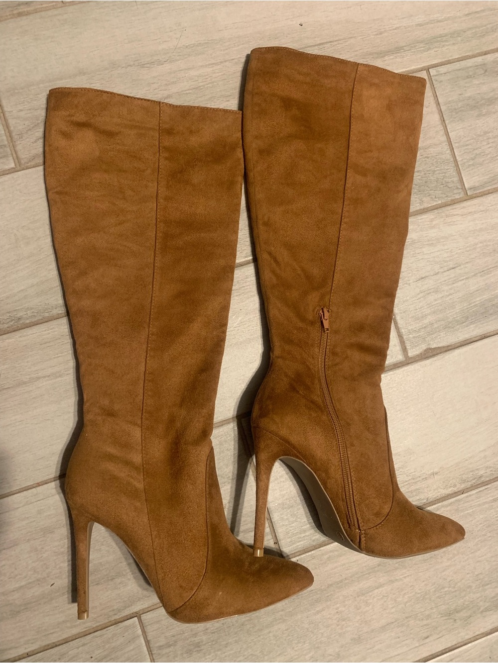 Wild Diva Over-the-Knee Pointed Stiletto Boots - ñiCognac Brown